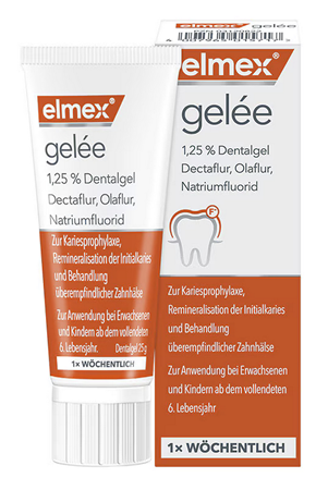 Das Dentalgel Elmex Gelée stärkt den Zahnschmelz